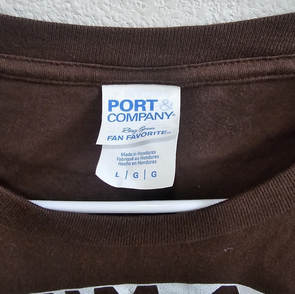 Unisex Port Co. brown " I'm a piece of" brown tshirt new size large - Picture 3 of 4